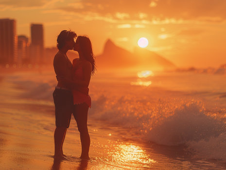 Brazilian Couple Kissing